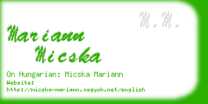mariann micska business card